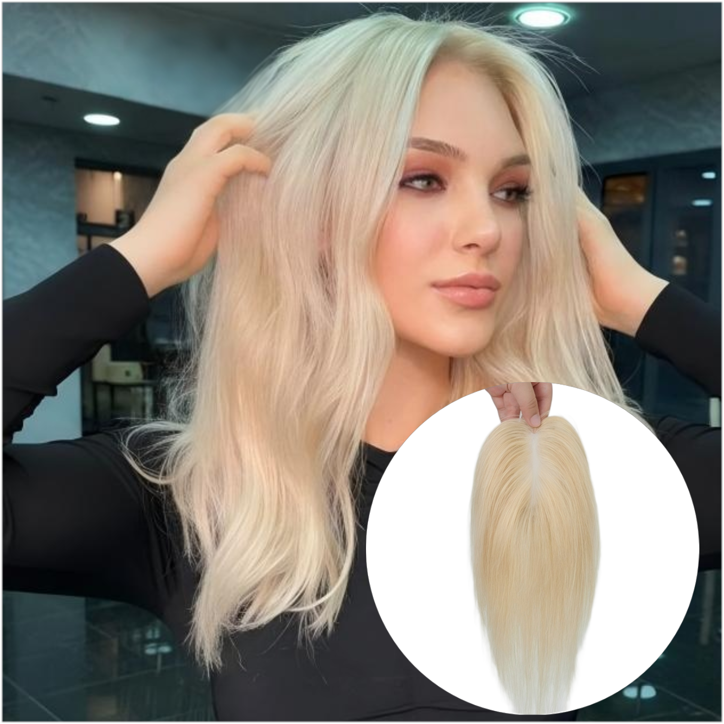 Natural Scalp Straight Hair Toppe