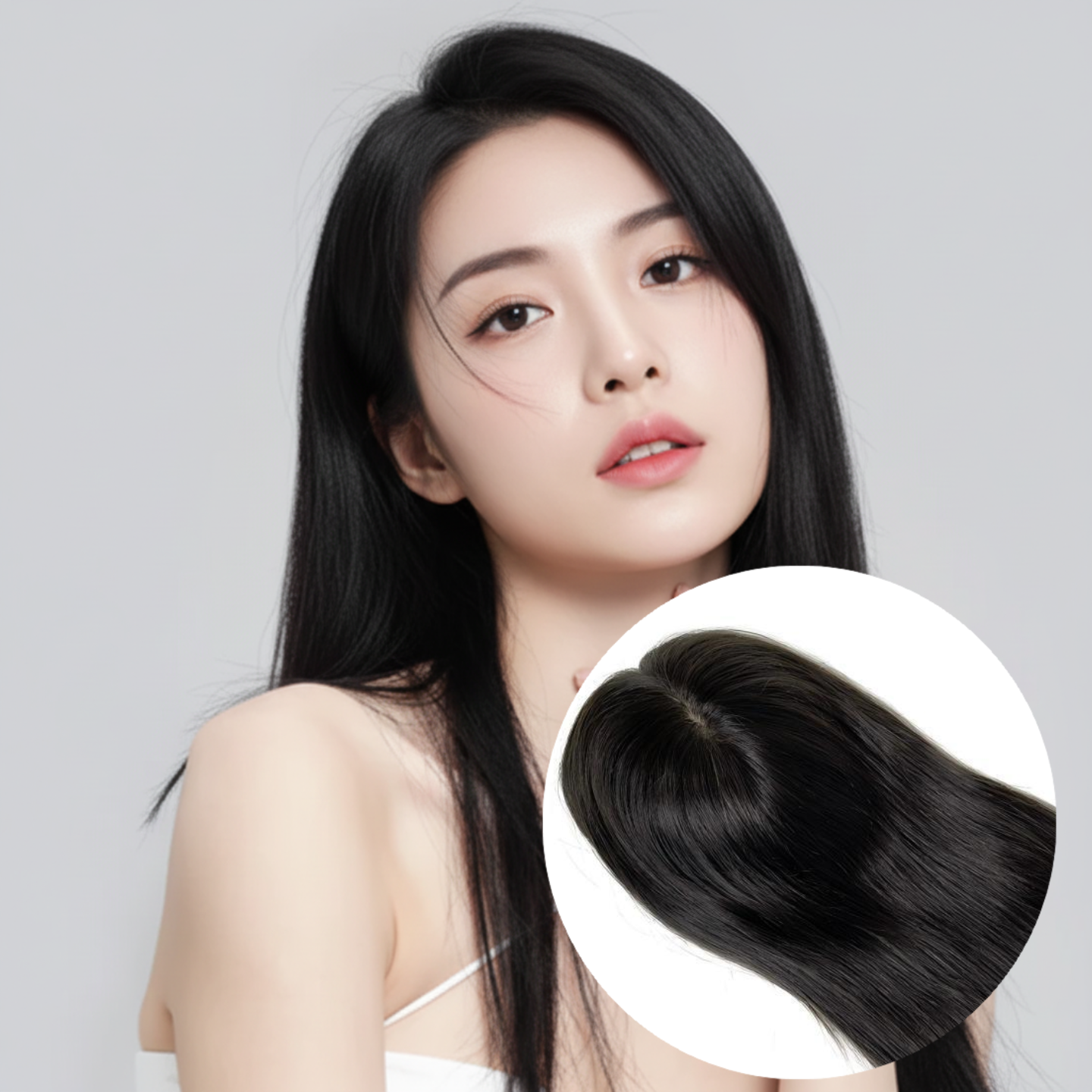 Natural Scalp Straight Hair Topper