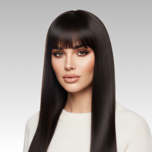 Sleek Straight Wig with Bangs