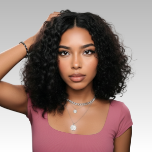 Natural Curly Lob Lace Front Wig
