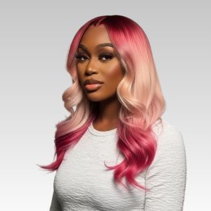 Pink Ombre Wavy Lace Front Wig