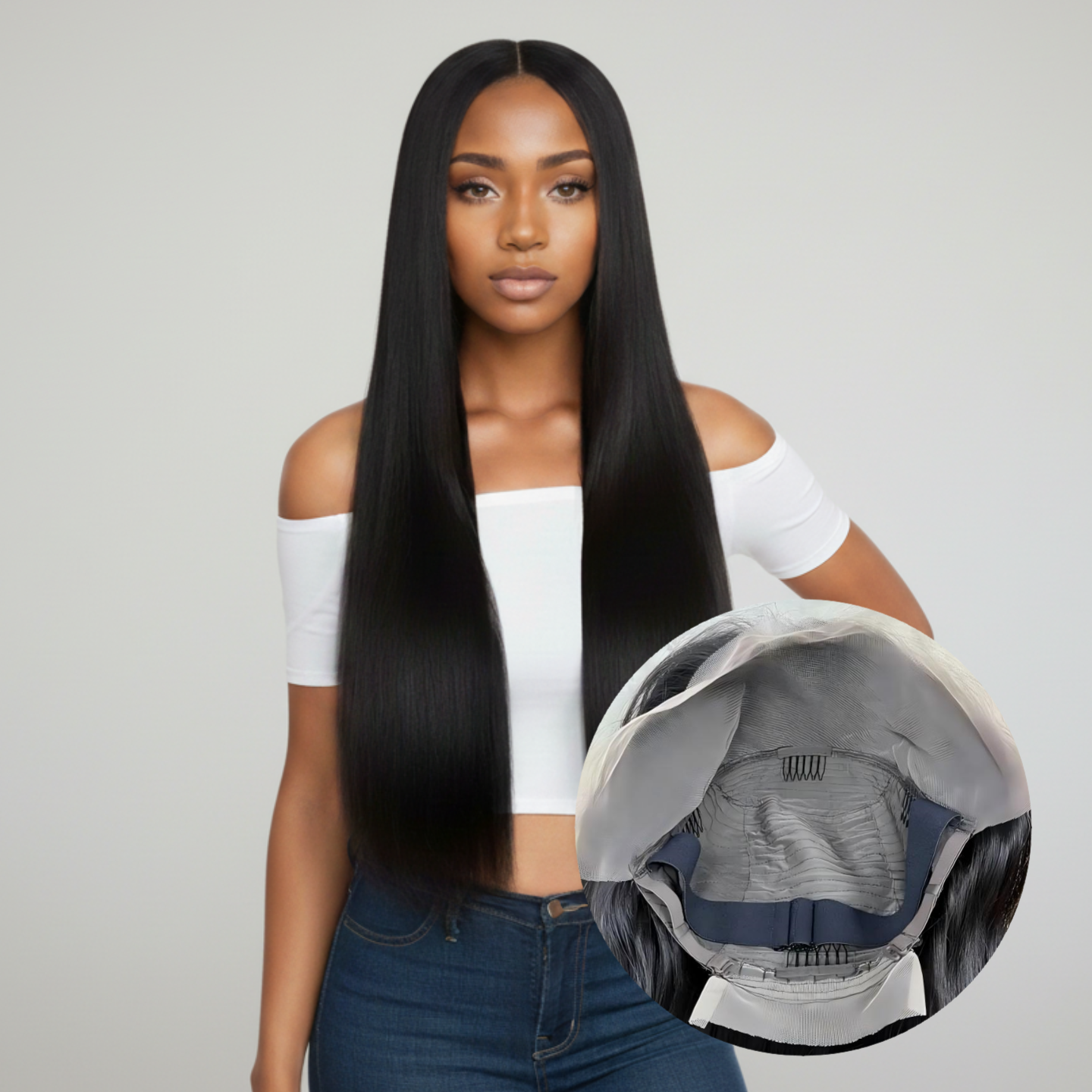 Natural Black Straight Lace Front Wig