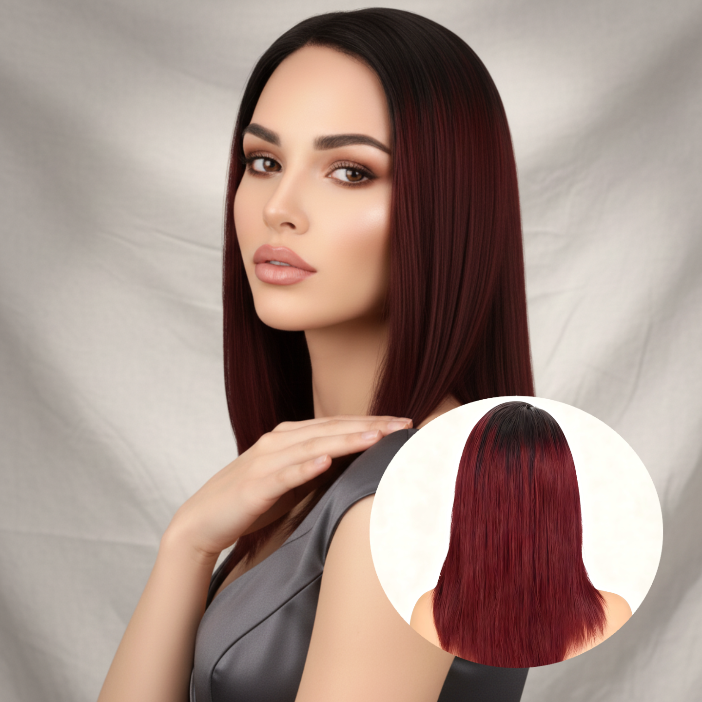 Ombre Straight Lob Wig
