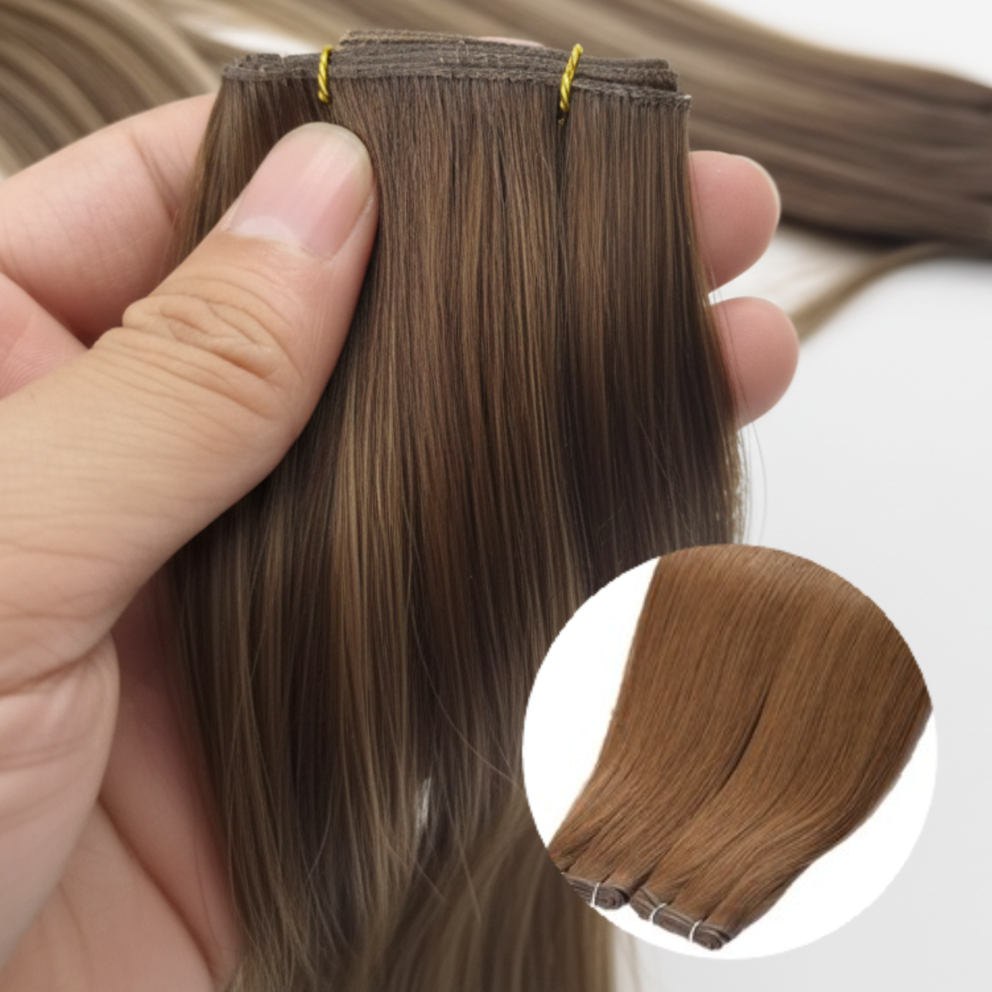 Silky Straight Double Weft Human Hair Extensions