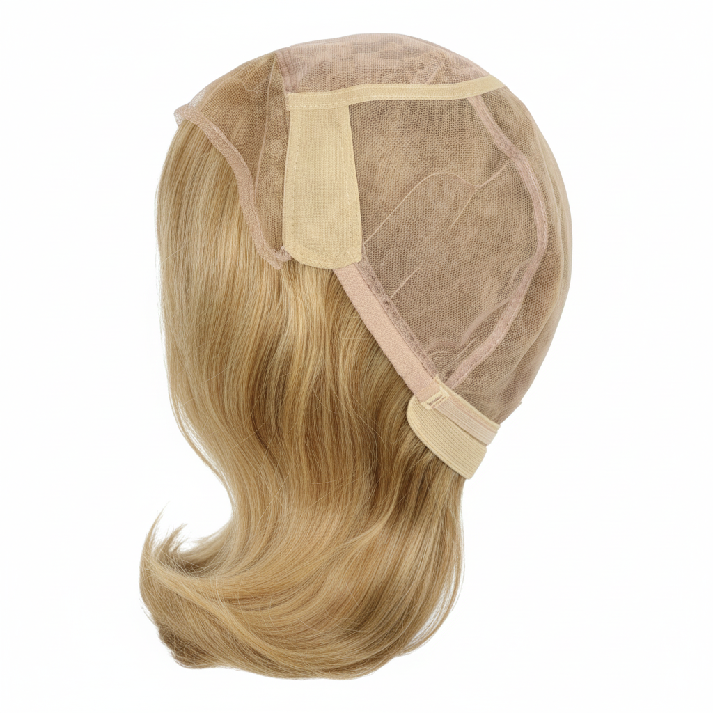 French Lace Human Hair Long Straight Half Wig