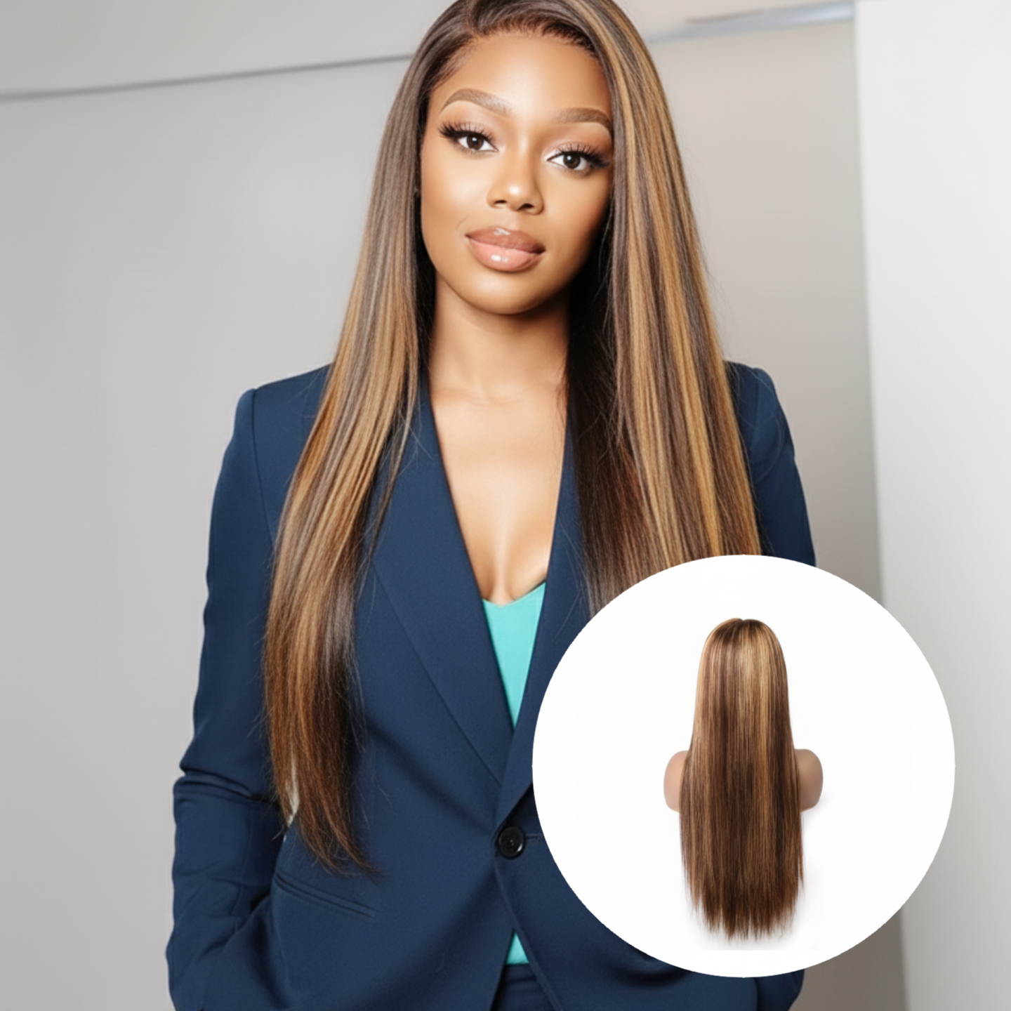 13*4 Pre-cut Straight Glueless Human Wig